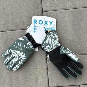 Roxy Green and Black Gloves